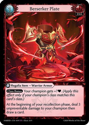 Berserker Plate (019) - Mortal Ambition Starter Decks