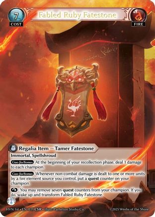 Fabled Ruby Fatestone // Suzaku, Vermillion Phoenix (CSR) (019) - Abyssal Heaven Foil