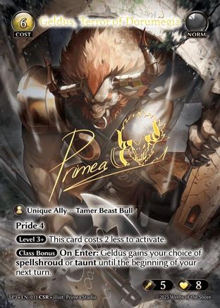 Geldus, Terror of Dorumegia (CSR) (011) - Supporter Pack 3 Foil