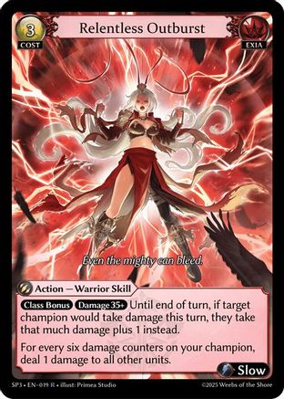 Relentless Outburst (019) - Supporter Pack 3 Foil