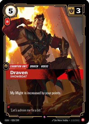 Draven - Showboat (028/298) CN - Origins Foil