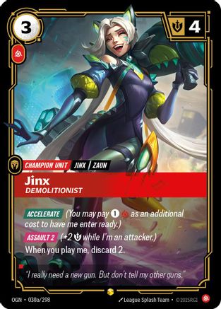 Jinx - Demolitionist (Alternate Art) (030a/298) CN - Origins Foil