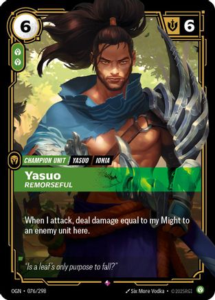 Yasuo - Remorseful (076/298) CN - Origins Foil