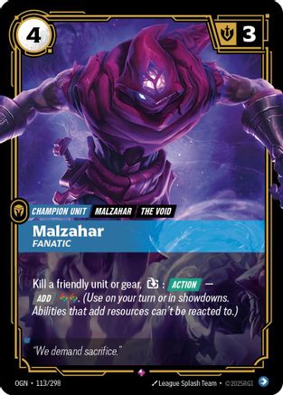 Malzahar - Fanatic (113/298) CN - Origins Foil
