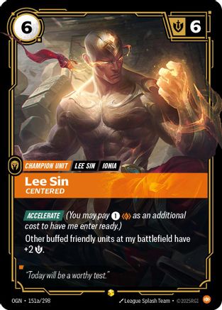 Lee Sin - Centered (Alternate Art) (151a/298) CN - Origins Foil
