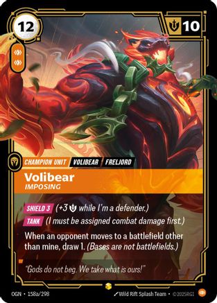 Volibear - Imposing (Alternate Art) (158a/298) CN - Origins Foil