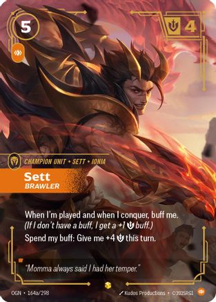 Sett - Brawler (Alternate Art) (164a/298) CN - Origins Foil