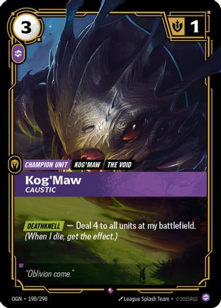 Kog'Maw - Caustic (190/298) CN - Origins Foil