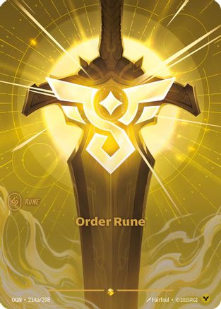 Order Rune (Alternate Art) (214a/298) CN - Origins Foil