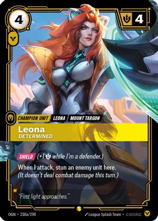 Leona - Determined (Alternate Art) (238a/298) CN - Origins Foil