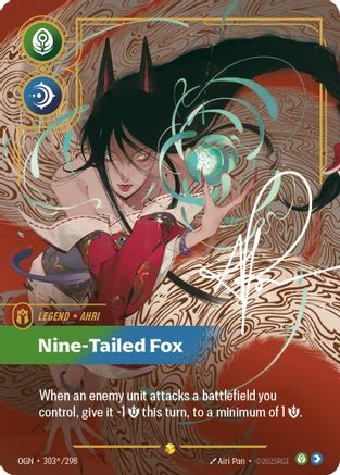 Ahri - Nine-Tailed Fox (Signature) (303*/298) CN - Origins Foil