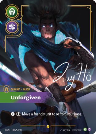 Yasuo - Unforgiven (Signature) (305*/298) CN - Origins Foil