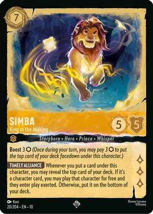 Simba - King in the Making (20/204) - Whispers in the Well Holofoil