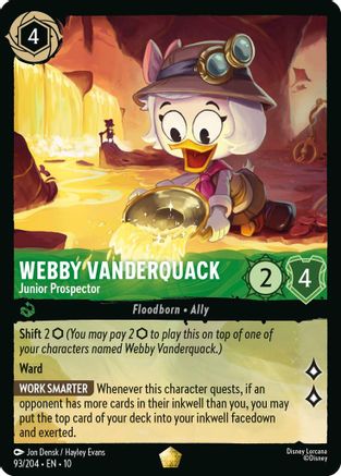 Webby Vanderquack - Junior Prospector (93/204) - Whispers in the Well Cold Foil