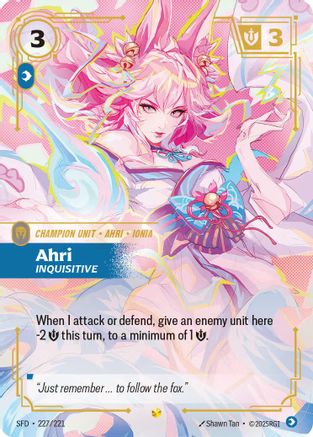 Ahri - Inquisitive (Overnumbered) (227/221) CN - Spiritforged Foil