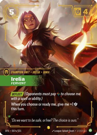 Irelia - Fervent (Alternate Art) (057a/221) CN - Spiritforged Foil