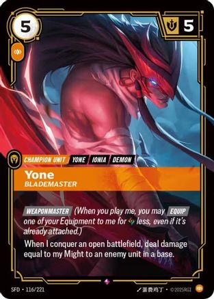 Yone - Blademaster (116/221) CN - Spiritforged Foil