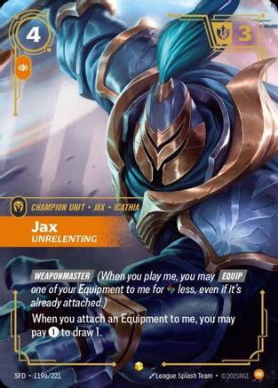 Jax - Unrelenting (Alternate Art) (119a/221) CN - Spiritforged Foil