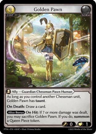 Golden Pawn (Curio Foil) (038) - Phantom Monarchs Foil