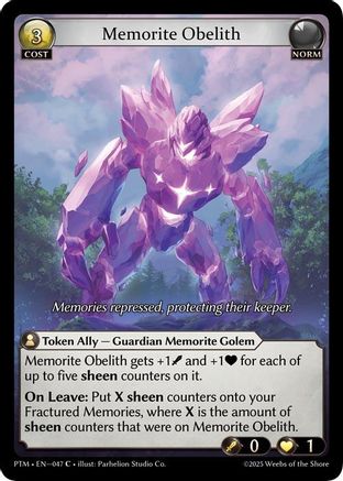Memorite Obelith (Curio Foil) (047) - Phantom Monarchs Foil