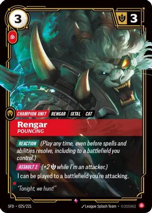 Rengar - Pouncing (025/221) CN - Spiritforged Foil