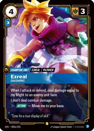 Ezreal - Dashing (Alternate Art) (082a/221) CN - Spiritforged Foil