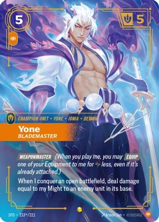 Yone - Blademaster (Signature) (233*/221) CN - Spiritforged Foil