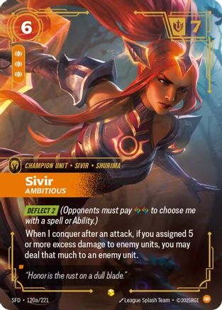 Sivir - Ambitious (Alternate Art) (120a/221) CN - Spiritforged Foil