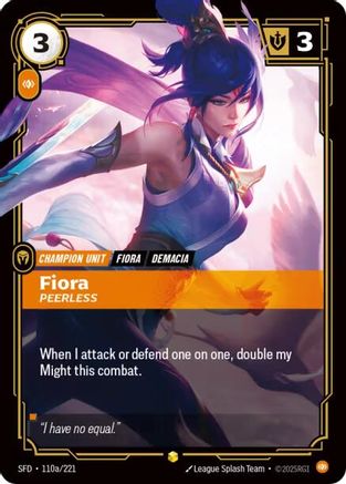 Fiora - Peerless (Alternate Art) (110a/221) CN - Spiritforged Foil