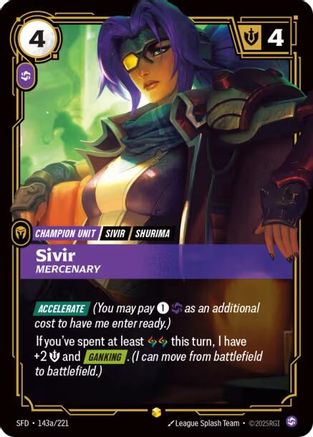 Sivir - Mercenary (Alternate Art) (143a/221) CN - Spiritforged Foil