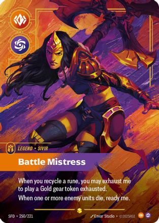 Sivir - Battle Mistress (Overnumbered) (250/221) CN - Spiritforged Foil