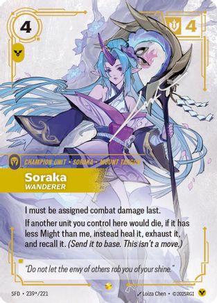 Soraka - Wanderer (Signature) (239*/221) CN - Spiritforged Foil