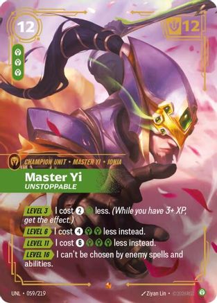Master Yi - Unstoppable (059/219) CN - Unleashed Foil
