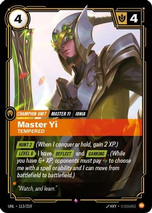 Master Yi - Tempered (113/219) CN - Unleashed Foil