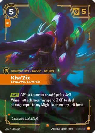 Kha'Zix - Evolving Hunter (119/219) CN - Unleashed Foil