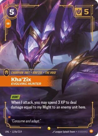 Kha'Zix - Evolving Hunter (Alternate Art) (119a/219) CN - Unleashed Foil