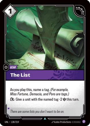 The List (138/219) CN - Unleashed
