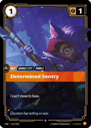 Determined Sentry (111/219) CN - Unleashed Foil