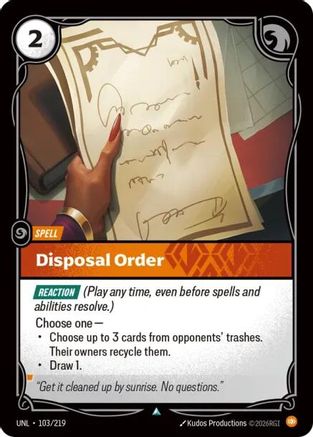 Disposal Order (103/219) CN - Unleashed Foil
