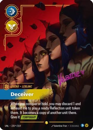 LeBlanc - Deceiver (Signature) (235*/219) CN - Unleashed Foil