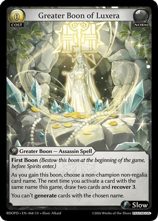 Greater Boon of Luxera (068) - Radiant Origins Pantheon