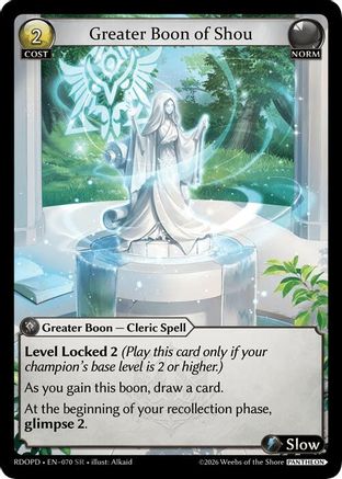 Greater Boon of Shou (070) - Radiant Origins Pantheon