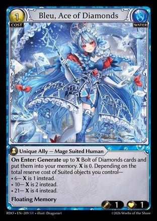 Bleu, Ace of Diamonds (209) - Radiant Origins Foil