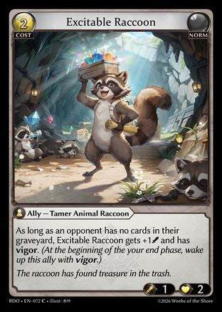 Excitable Raccoon (072) - Radiant Origins Foil