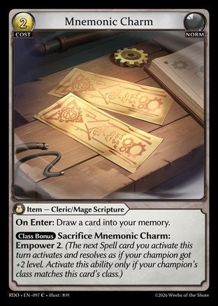 Mnemonic Charm (Curio Foil) (097) - Radiant Origins Foil