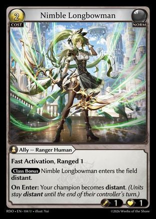 Nimble Longbowman (Curio Foil) (104) - Radiant Origins Foil