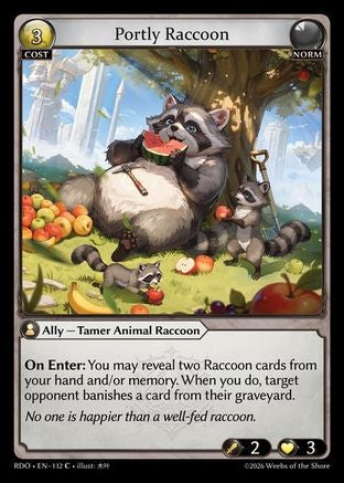 Portly Raccoon (Curio Foil) (112) - Radiant Origins Foil