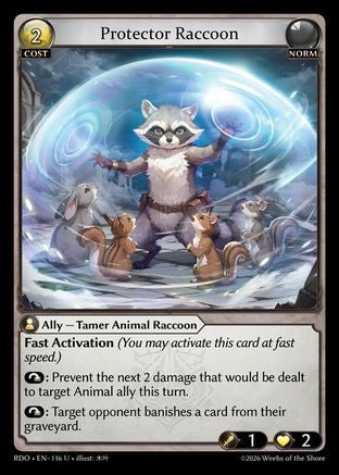 Protector Raccoon (Curio Foil) (116) - Radiant Origins Foil