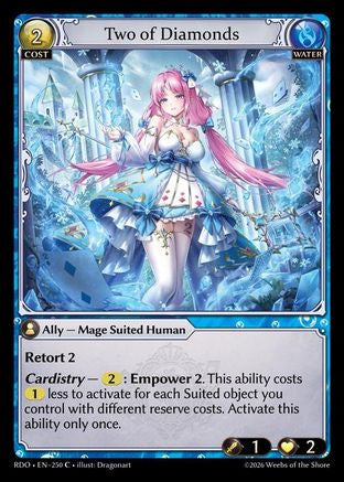 Two of Diamonds (Curio Foil) (250) - Radiant Origins Foil