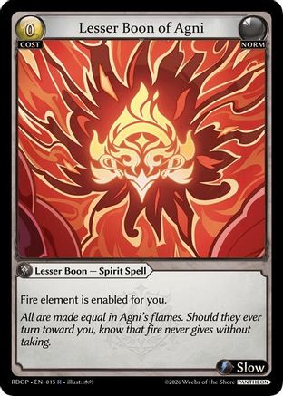 Lesser Boon of Agni (015) - Radiant Origins Pantheon